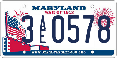 MD license plate 3AE0578