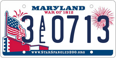 MD license plate 3AE0713