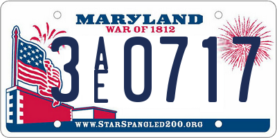 MD license plate 3AE0717