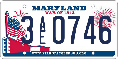 MD license plate 3AE0746