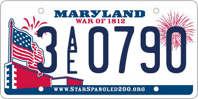 MD license plate 3AE0790
