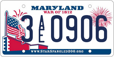 MD license plate 3AE0906