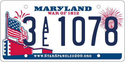 MD license plate 3AE1078