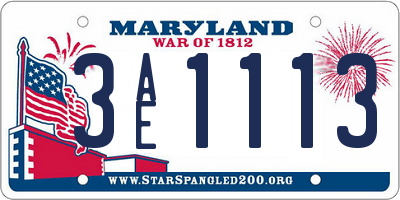 MD license plate 3AE1113