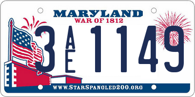 MD license plate 3AE1149