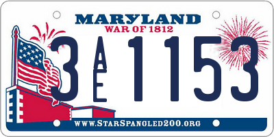 MD license plate 3AE1153