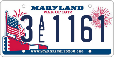 MD license plate 3AE1161