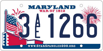 MD license plate 3AE1266