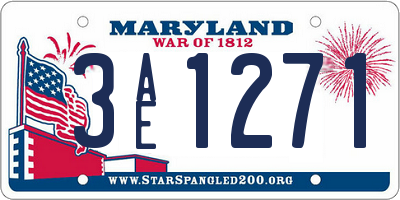 MD license plate 3AE1271