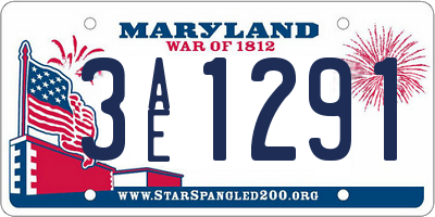 MD license plate 3AE1291