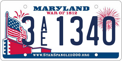 MD license plate 3AE1340