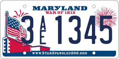MD license plate 3AE1345