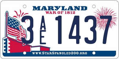 MD license plate 3AE1437