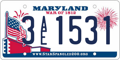 MD license plate 3AE1531