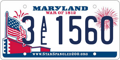 MD license plate 3AE1560