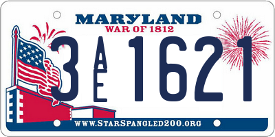 MD license plate 3AE1621