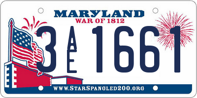 MD license plate 3AE1661