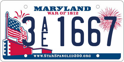 MD license plate 3AE1667