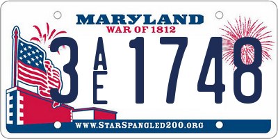 MD license plate 3AE1748