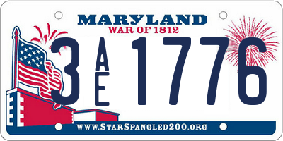 MD license plate 3AE1776