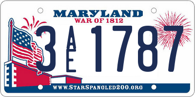 MD license plate 3AE1787