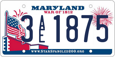 MD license plate 3AE1875