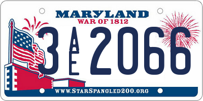 MD license plate 3AE2066
