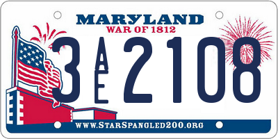 MD license plate 3AE2108