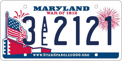 MD license plate 3AE2121