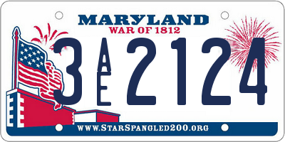 MD license plate 3AE2124