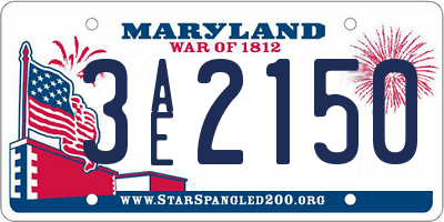 MD license plate 3AE2150