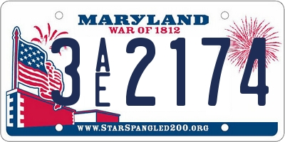 MD license plate 3AE2174
