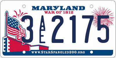 MD license plate 3AE2175
