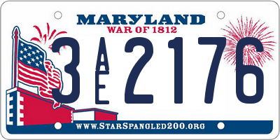 MD license plate 3AE2176