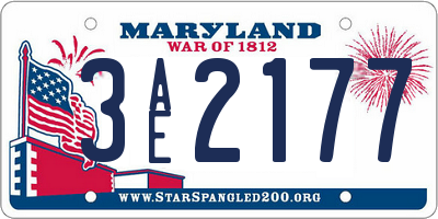 MD license plate 3AE2177