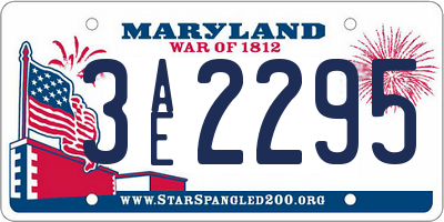 MD license plate 3AE2295