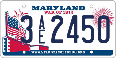 MD license plate 3AE2450