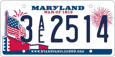 MD license plate 3AE2514
