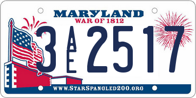MD license plate 3AE2517