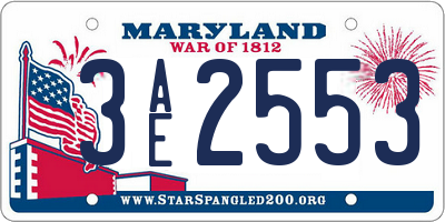 MD license plate 3AE2553