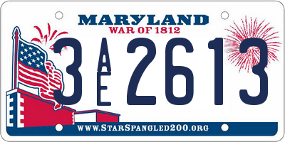 MD license plate 3AE2613