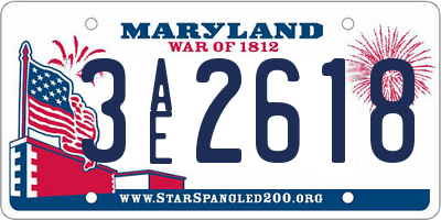 MD license plate 3AE2618