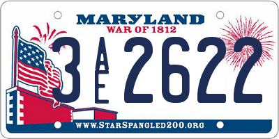 MD license plate 3AE2622