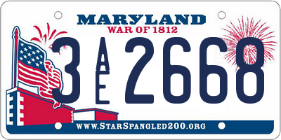 MD license plate 3AE2668