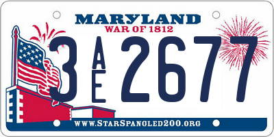 MD license plate 3AE2677