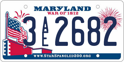 MD license plate 3AE2682