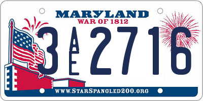 MD license plate 3AE2716