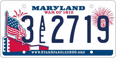 MD license plate 3AE2719