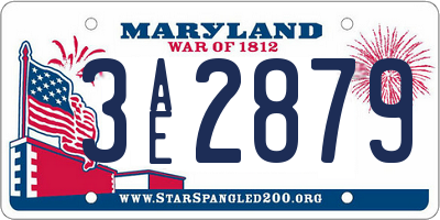MD license plate 3AE2879
