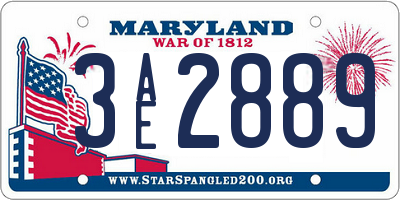 MD license plate 3AE2889
